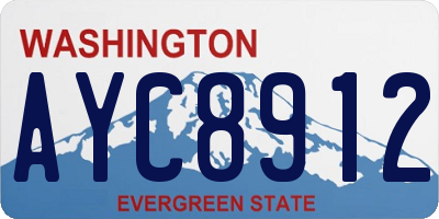 WA license plate AYC8912