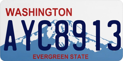 WA license plate AYC8913