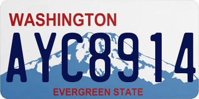 WA license plate AYC8914