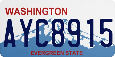 WA license plate AYC8915