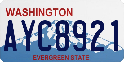 WA license plate AYC8921