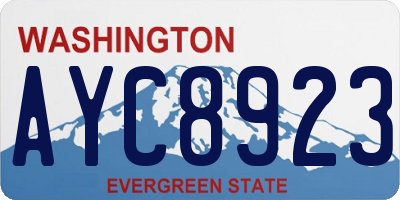 WA license plate AYC8923
