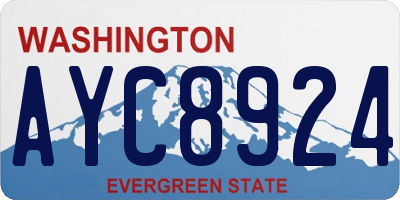 WA license plate AYC8924