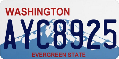 WA license plate AYC8925