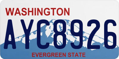 WA license plate AYC8926