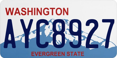 WA license plate AYC8927