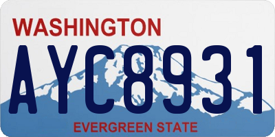 WA license plate AYC8931