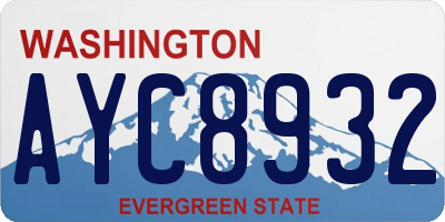 WA license plate AYC8932