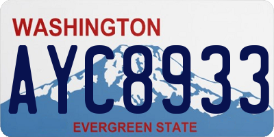 WA license plate AYC8933