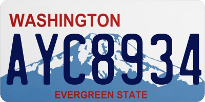 WA license plate AYC8934