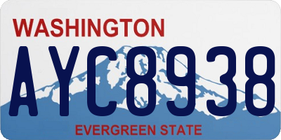 WA license plate AYC8938