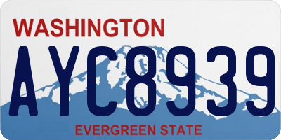 WA license plate AYC8939