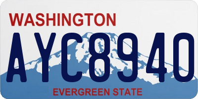 WA license plate AYC8940