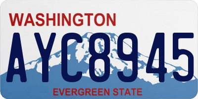WA license plate AYC8945