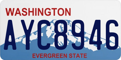 WA license plate AYC8946