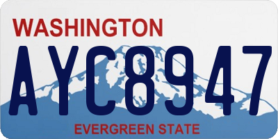WA license plate AYC8947
