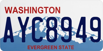 WA license plate AYC8949
