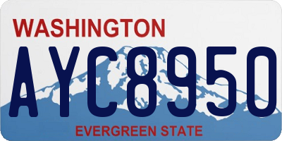 WA license plate AYC8950