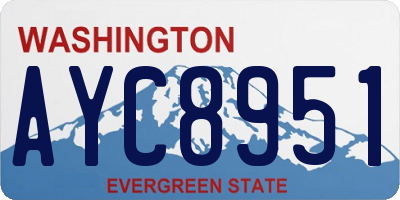 WA license plate AYC8951