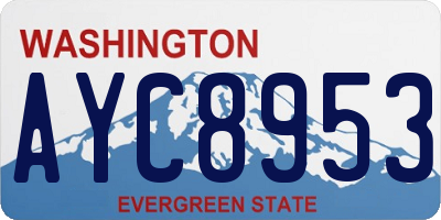 WA license plate AYC8953