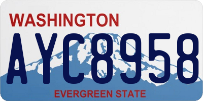 WA license plate AYC8958