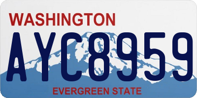 WA license plate AYC8959