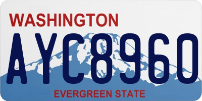 WA license plate AYC8960