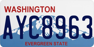 WA license plate AYC8963