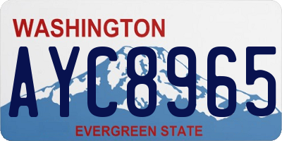 WA license plate AYC8965