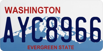 WA license plate AYC8966