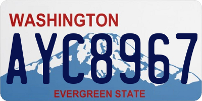 WA license plate AYC8967