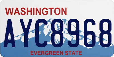 WA license plate AYC8968
