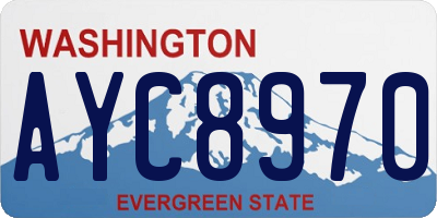 WA license plate AYC8970