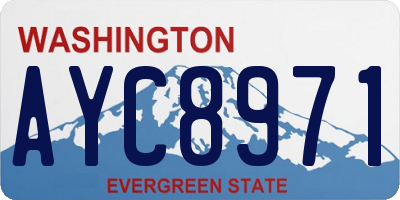 WA license plate AYC8971
