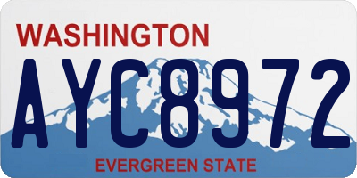 WA license plate AYC8972