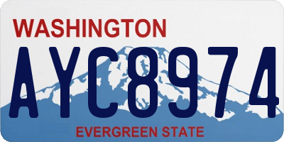 WA license plate AYC8974