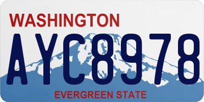 WA license plate AYC8978
