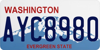 WA license plate AYC8980