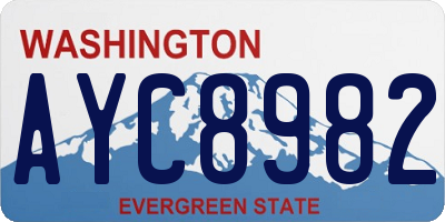 WA license plate AYC8982