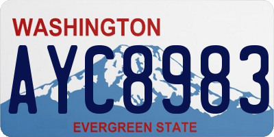 WA license plate AYC8983