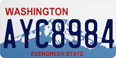 WA license plate AYC8984