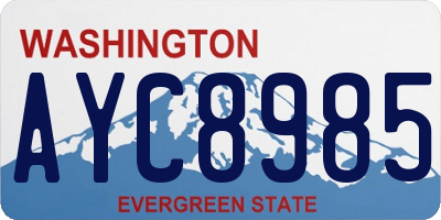 WA license plate AYC8985