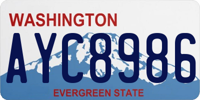 WA license plate AYC8986