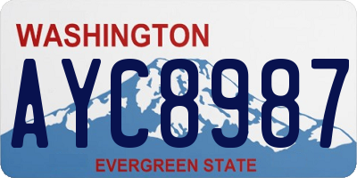WA license plate AYC8987