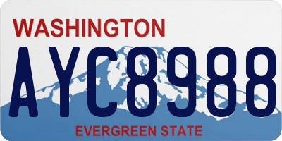 WA license plate AYC8988