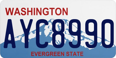 WA license plate AYC8990