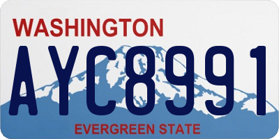 WA license plate AYC8991