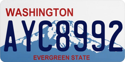 WA license plate AYC8992