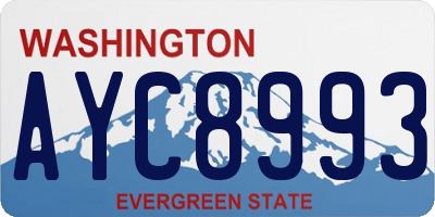 WA license plate AYC8993