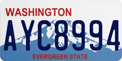 WA license plate AYC8994
